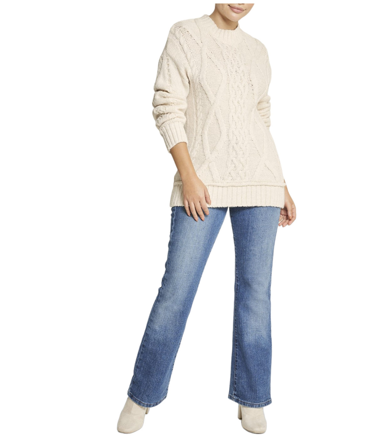  Cable Pullover Sweater - Natural - Bonton