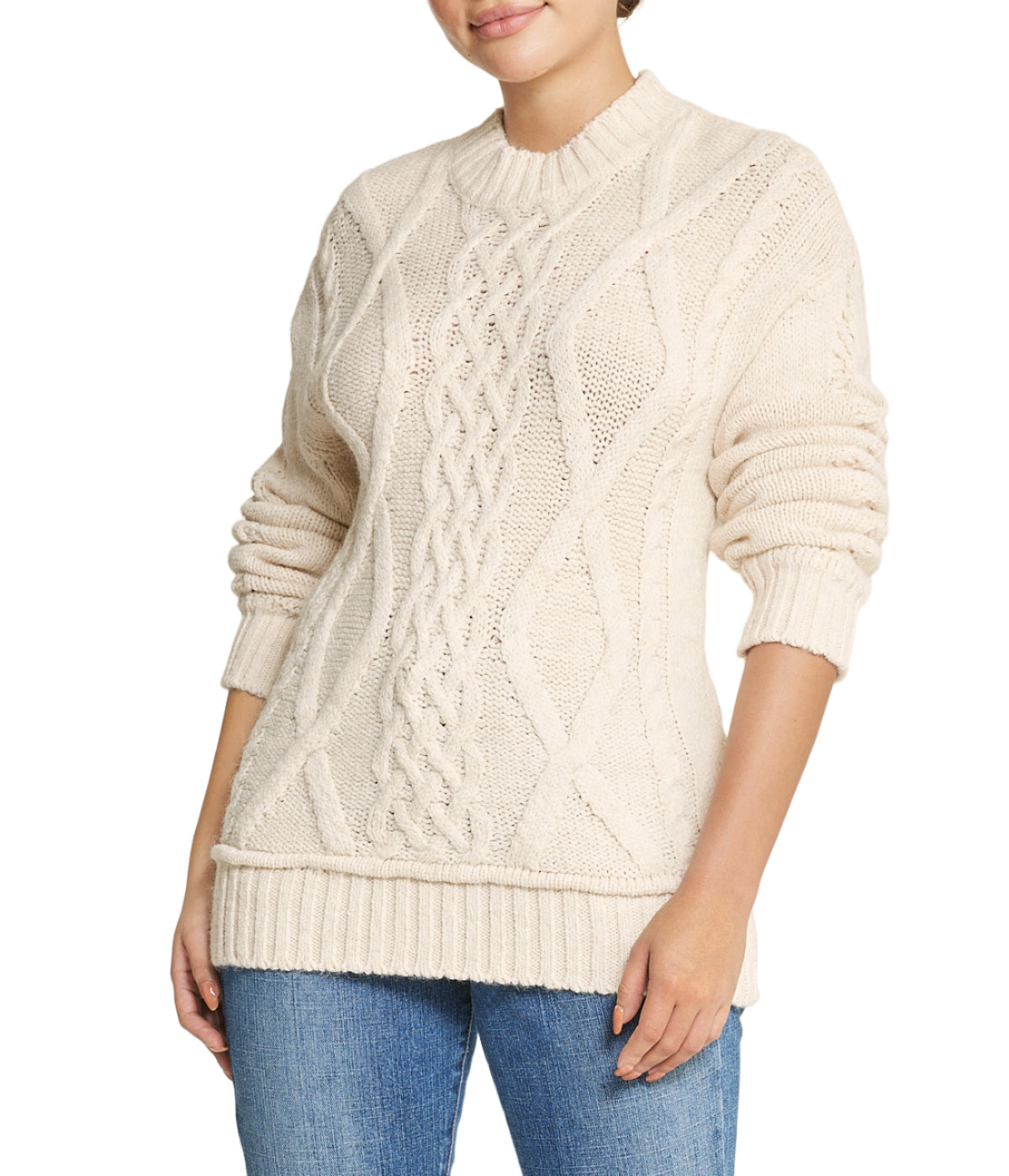  Cable Pullover Sweater - Natural - Bonton