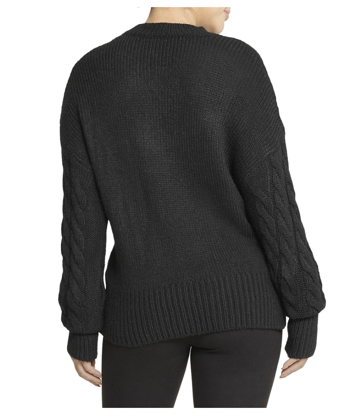  Miss Poeym Cable Knit Pullover - Black - Bonton