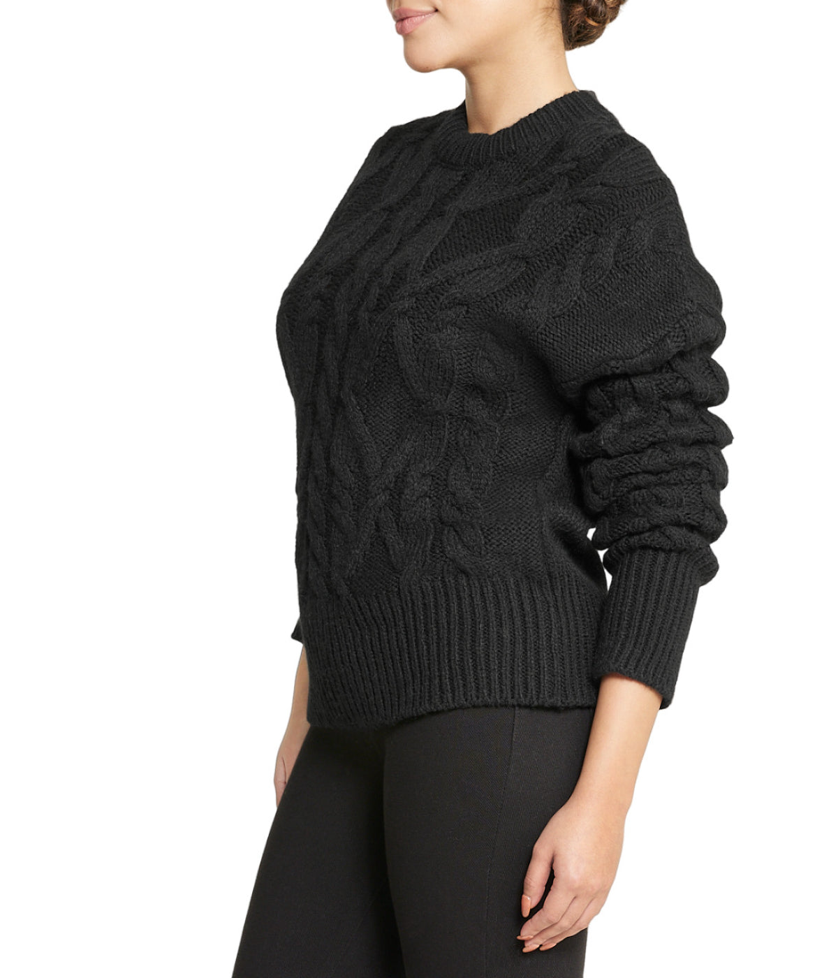  Cable Knit Pullover - Black - Bonton