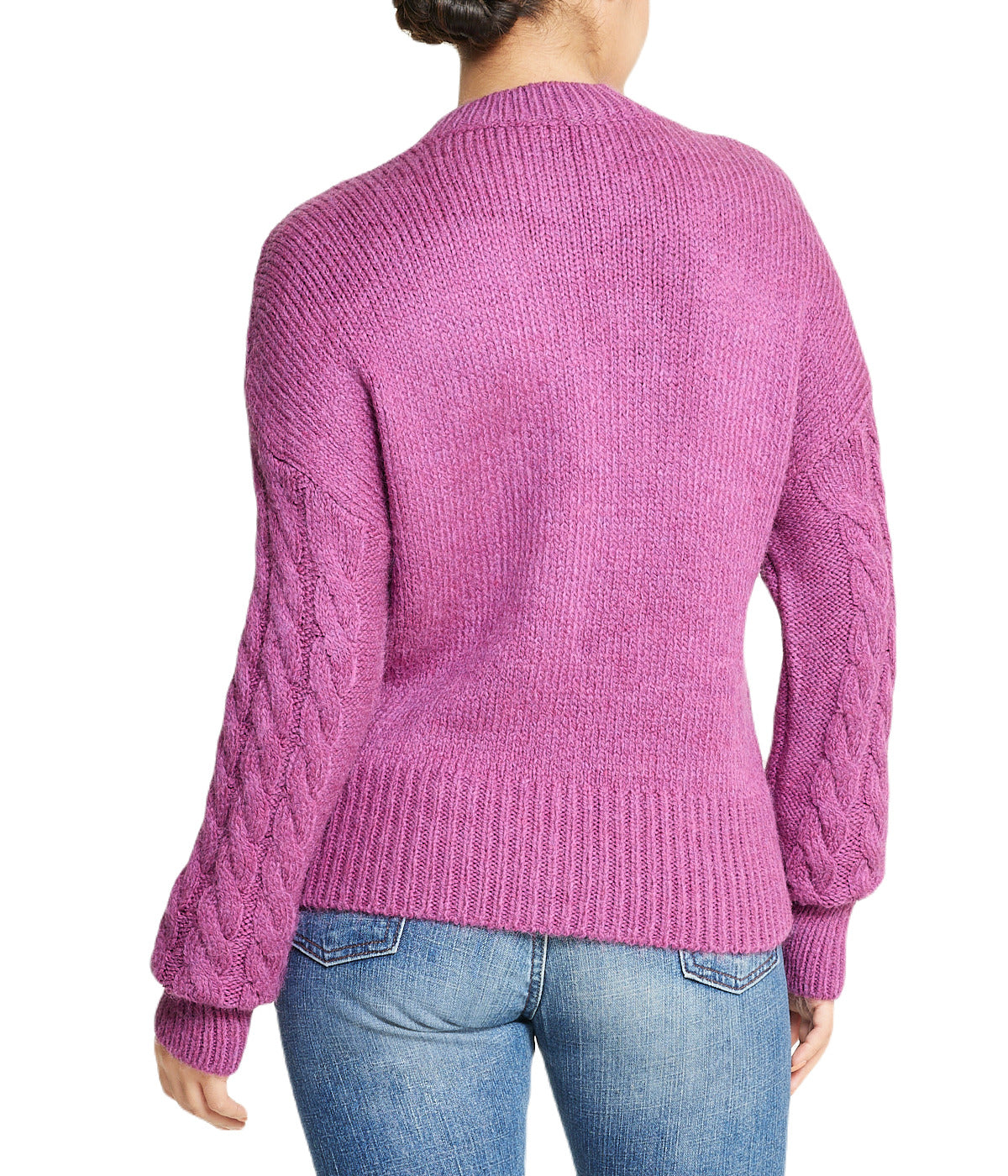  Cable Knit Pullover - Purple - Bonton