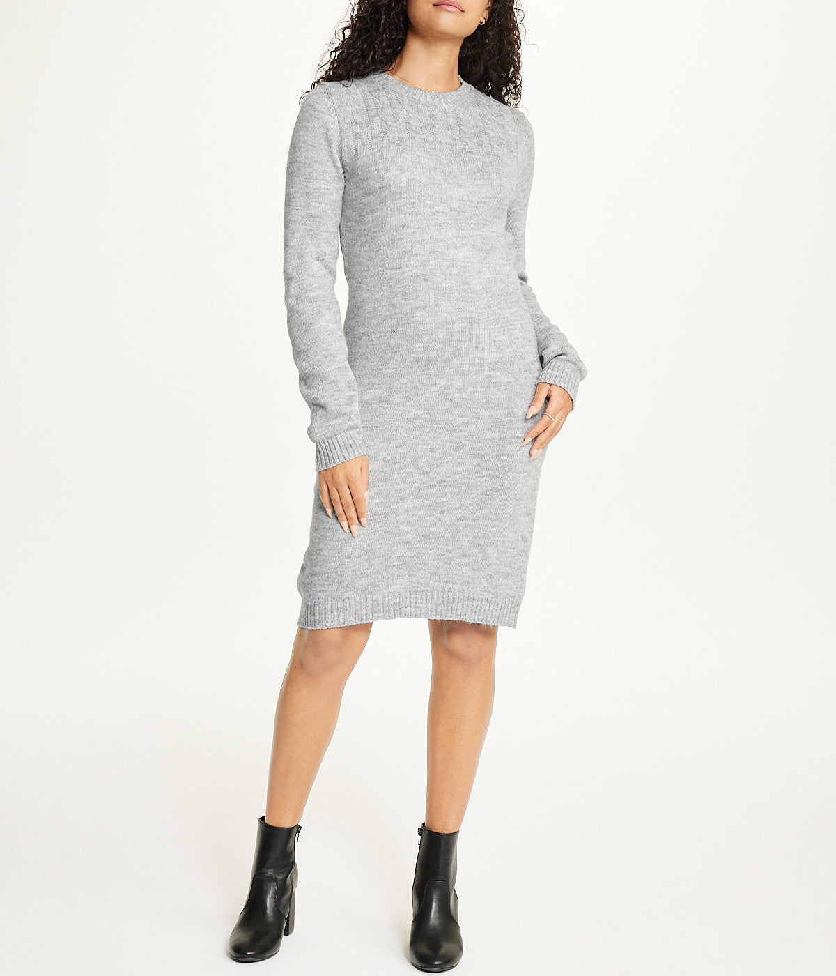  Cozy Sweater Dress - Grey - Bonton