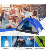 Instant Pop-up Camping Tent, Bag, Ground Stake & Windproof Rope Set (4 Person) Blue