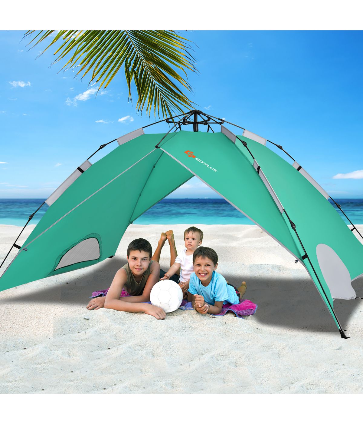  Instant Pop-up Camping Tent, Bag, Ground Stake & Windproof Rope Set (4 Person) Green - Green - Bonton