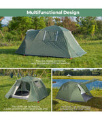 Waterproof Camping Tent With Front Porch (4-6 Person) Green