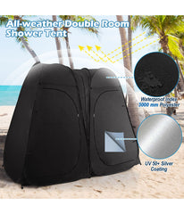 Outdoor 7.5FT Portable Pop Up Shower Privacy Tent or Dressing Changing Room For Camping Black