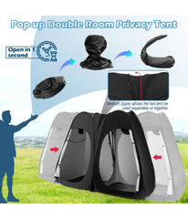 Outdoor 7.5FT Portable Pop Up Shower Privacy Tent or Dressing Changing Room For Camping Black