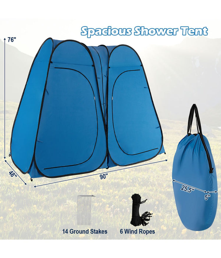 Outdoor 7.5FT Portable Pop Up Shower Privacy Tent or Dressing Changing Room For Camping Navy