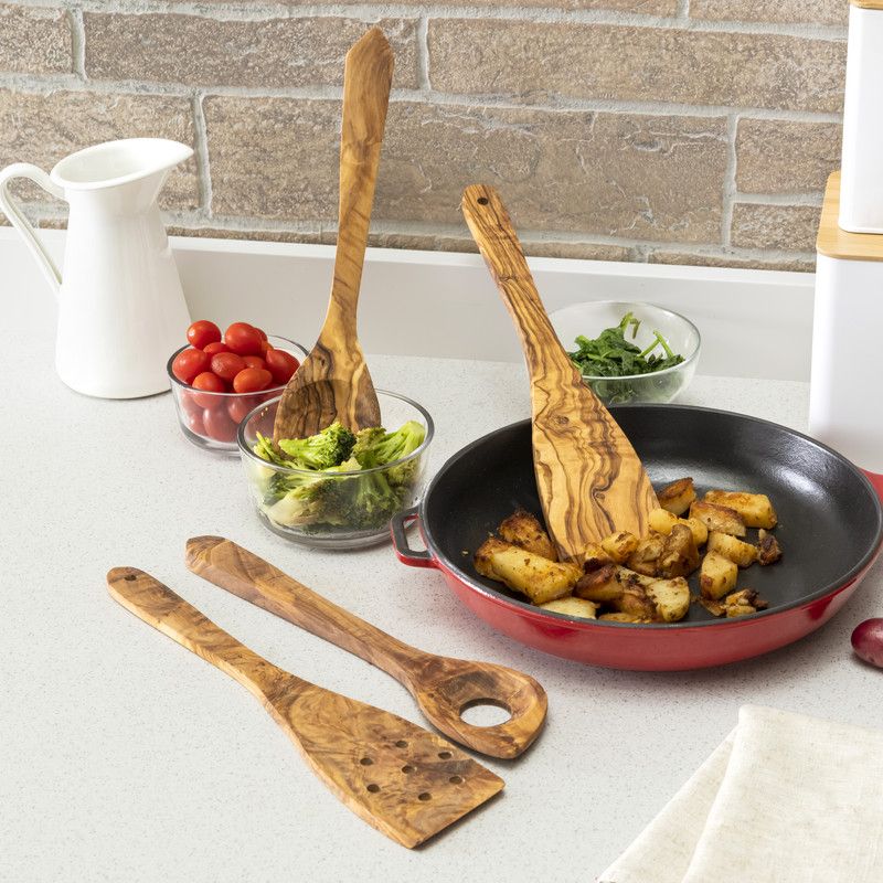  French Home Olive Wood Kitchen Utensil Set - Olive wood - Bonton