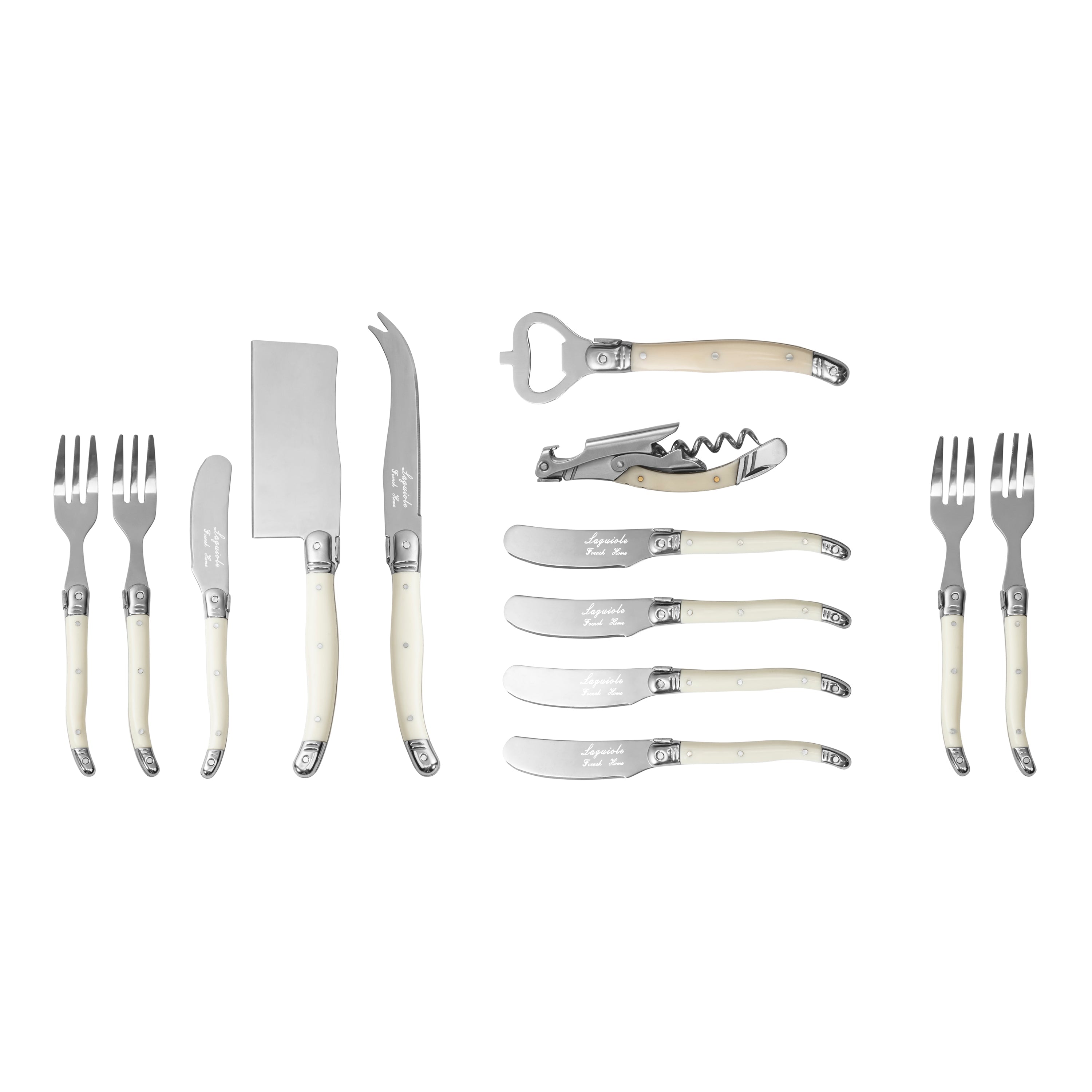  French Home Laguiole Ultimate 13-Piece Charcuterie and Barware Set With Faux Ivory Handles - Default Title - Bonton