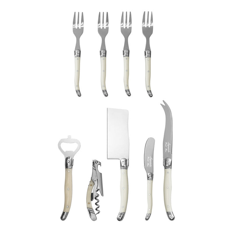  French Home Laguiole Essential 9-Piece Charcuterie and Barware Set With Faux Ivory Handles - Default Title - Bonton