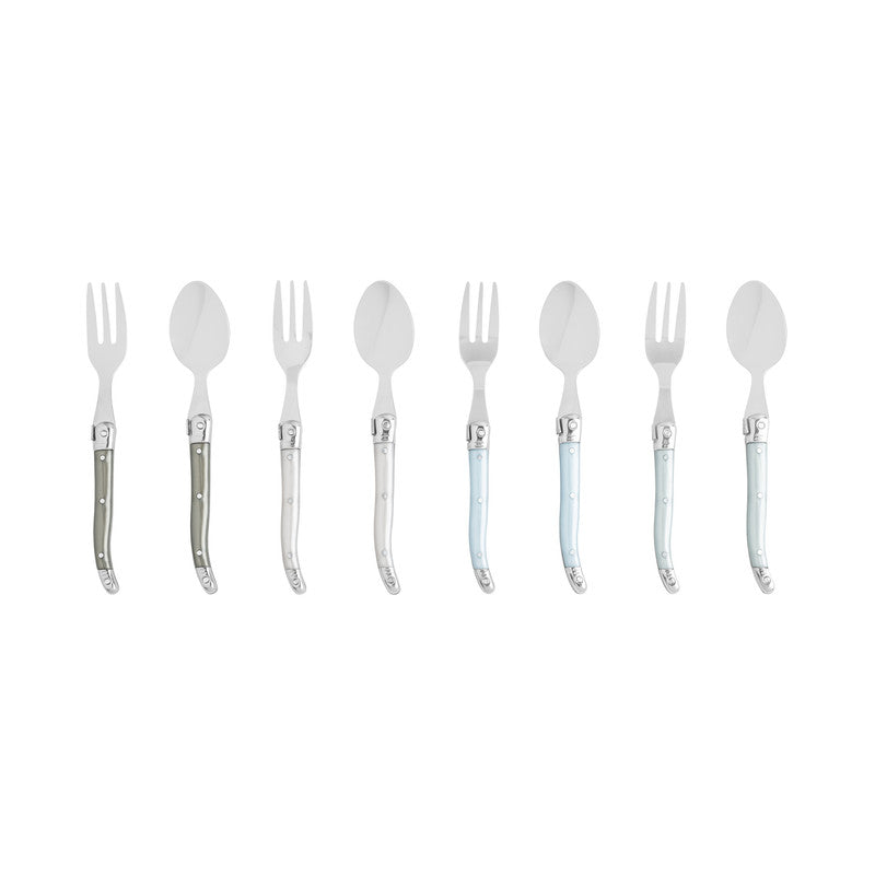  French Home Laguiole Cocktail or Dessert Spoons and Forks, Set of 8, Mother of Pearl - Default Title - Bonton