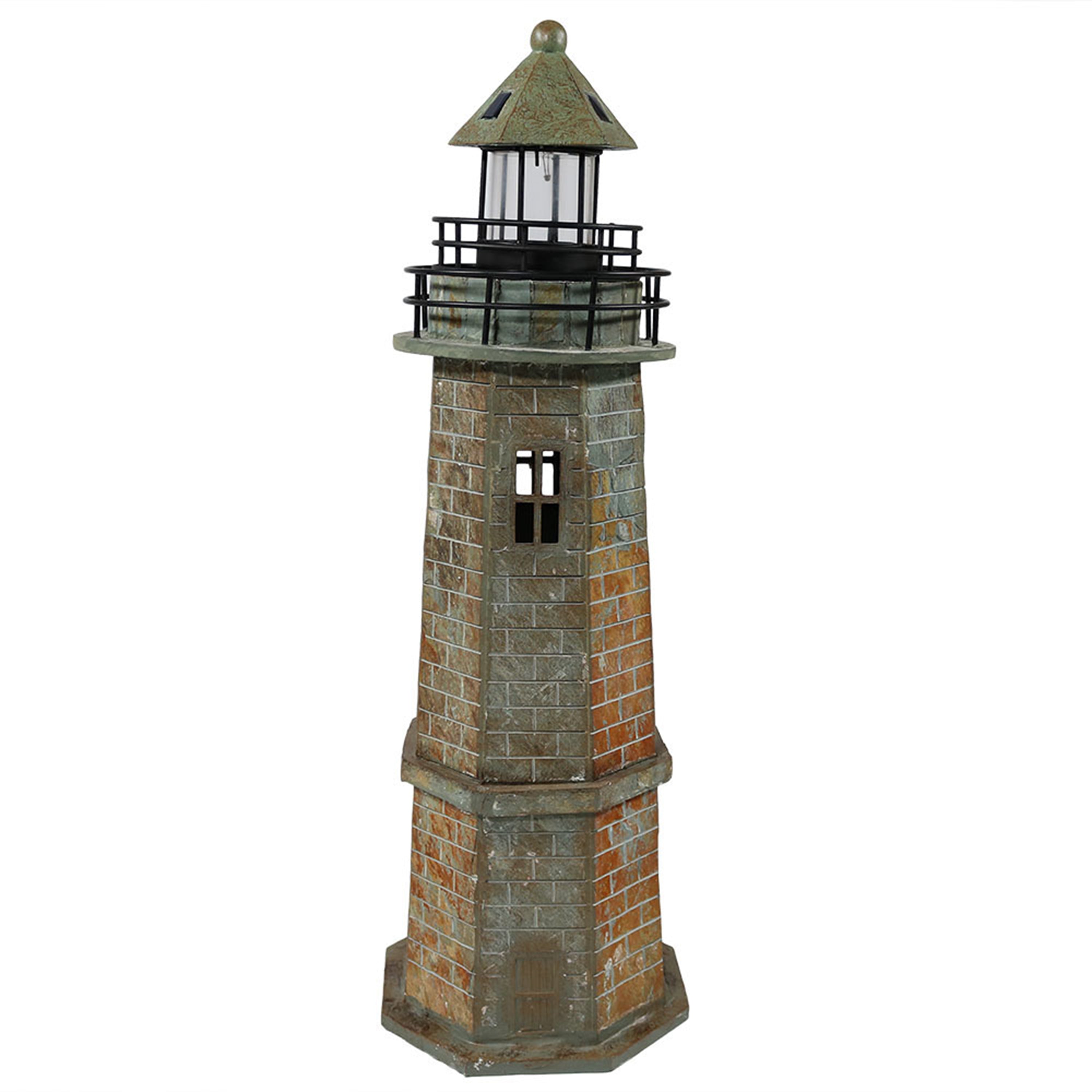  Sunnydaze Decor Backyard Garden Nautical Lighthouse Solar LED Pathlight Statue Figurine - 35