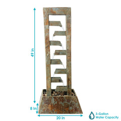 49"H Electric Natural Stacked Slate Column Water Fountain