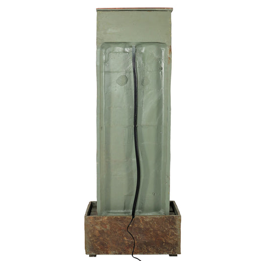 49"H Electric Natural Slate Water Fountain with Clock and LED Light