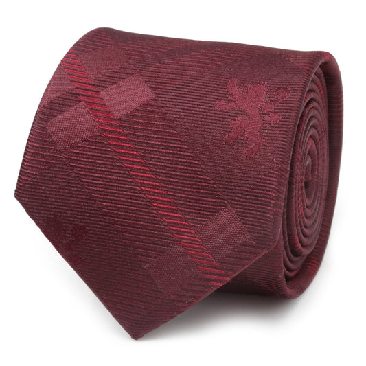 Lannister Lion Red Plaid Silk Men's Tie