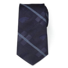 Stark Direwolf Blue Plaid Silk Men's Tie