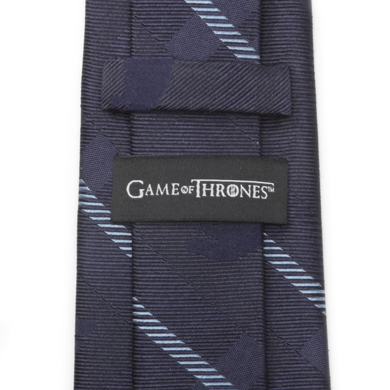  Cufflinks Stark Direwolf Blue Plaid Silk Men's Tie - Default Title - Bonton