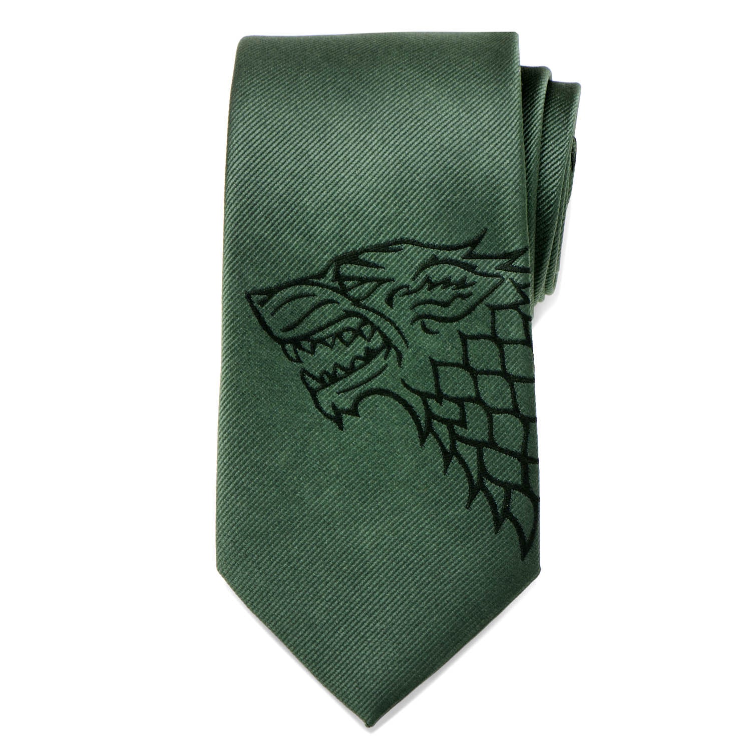  Cufflinks Stark Direwolf Green Men's Tie - Default Title - Bonton