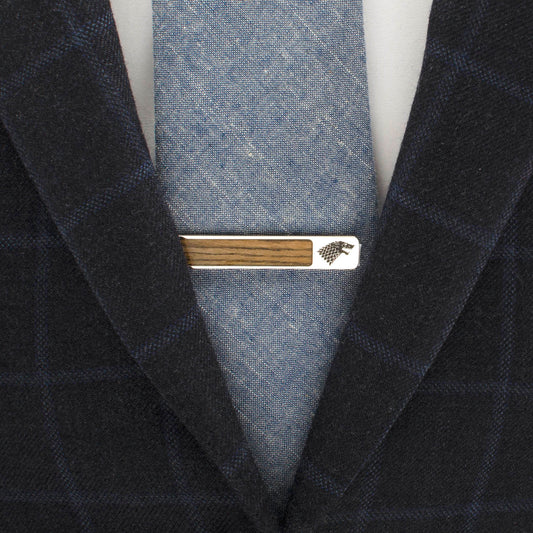 Stark Inlaid Wood Tie Clip