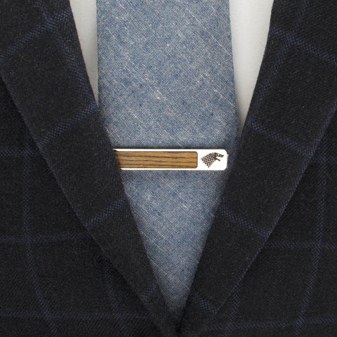 Stark Inlaid Wood Tie Clip