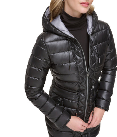 Hooded Packable Anorak with Contrast Lining