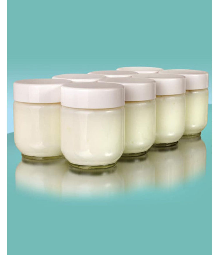 Set of 8 Glass Jars for Electric and Automatic Yogurt Makers Clear