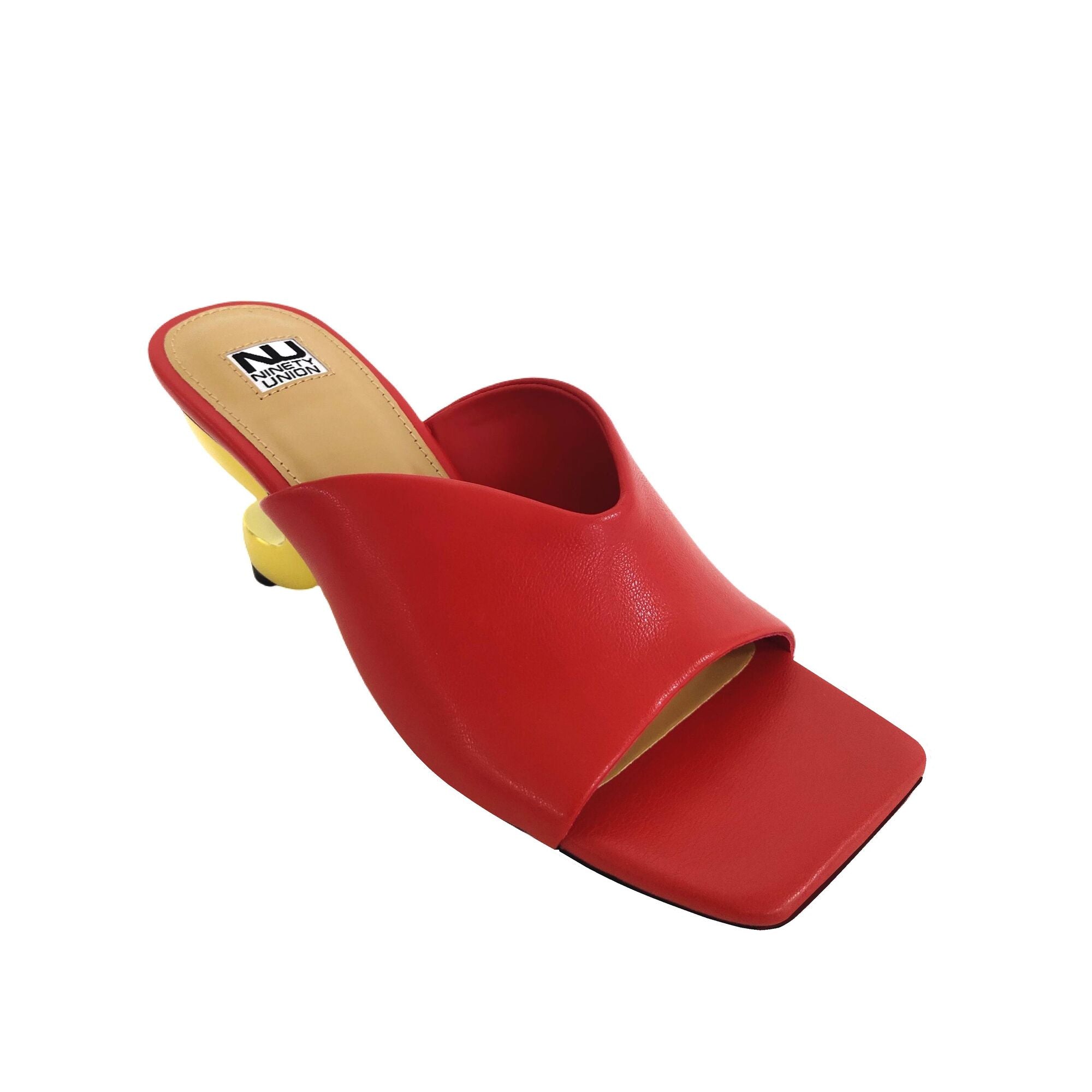  Ninety Union Gypsy Open Toe Metal Heel Slide - Red - Bonton