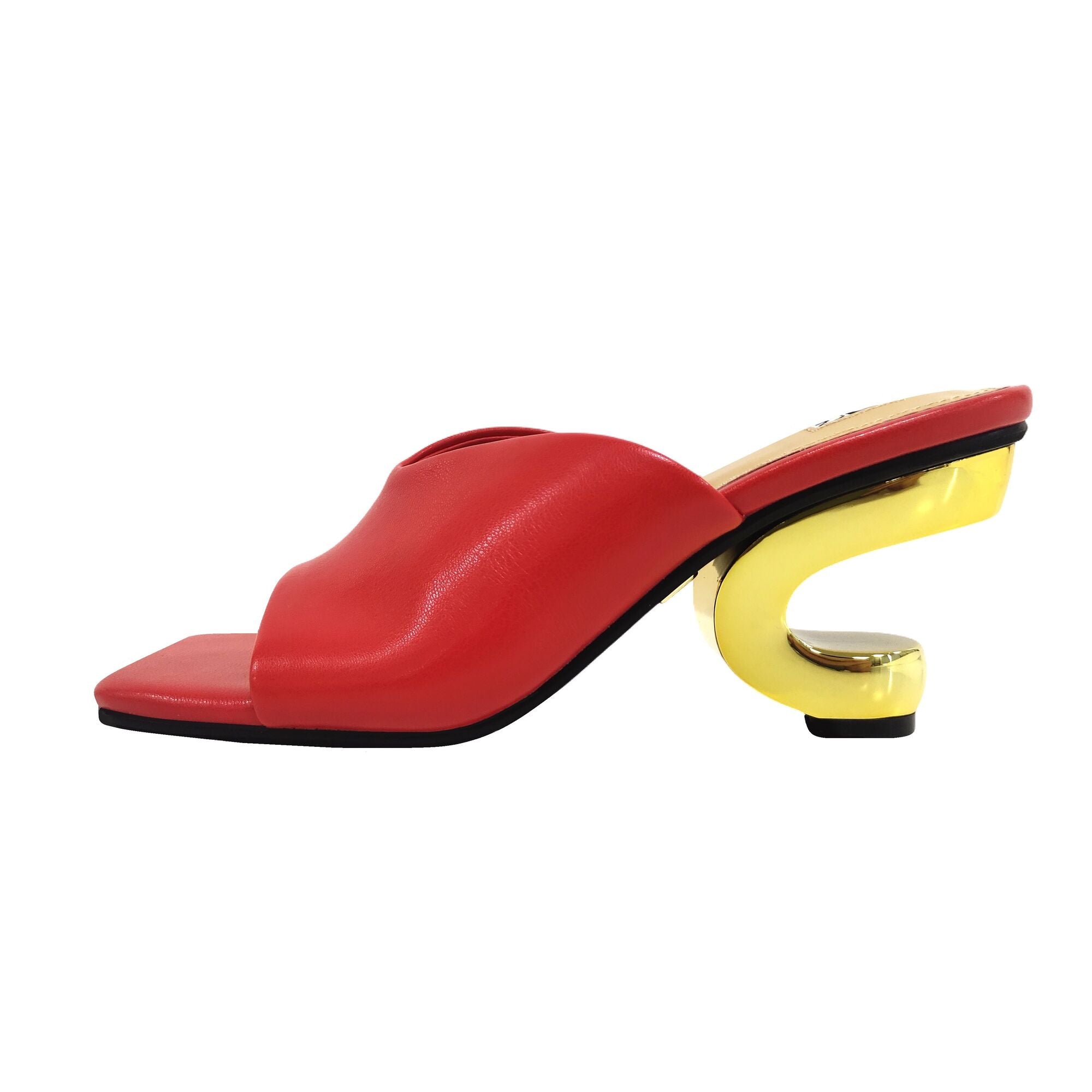  Ninety Union Gypsy Open Toe Metal Heel Slide - Red - Bonton