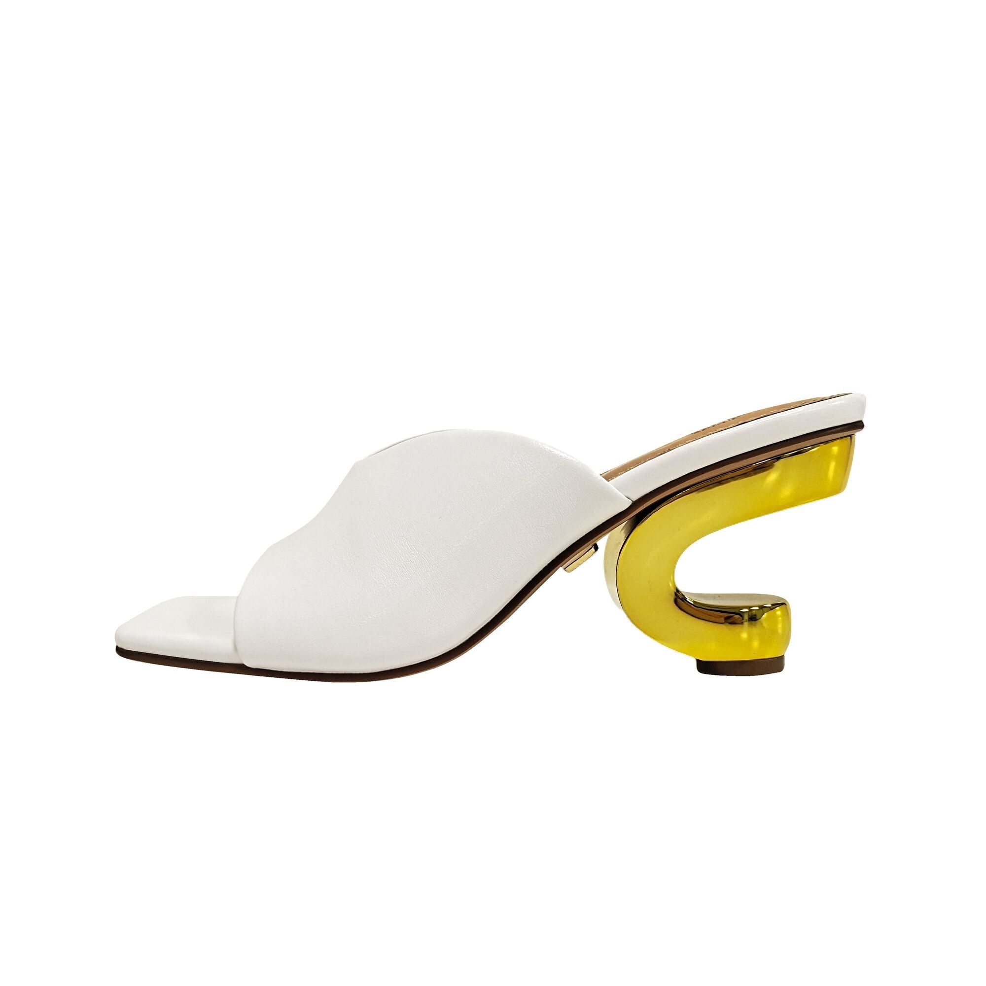  Ninety Union Gypsy Open Toe Metal Heel Slide - White - Bonton