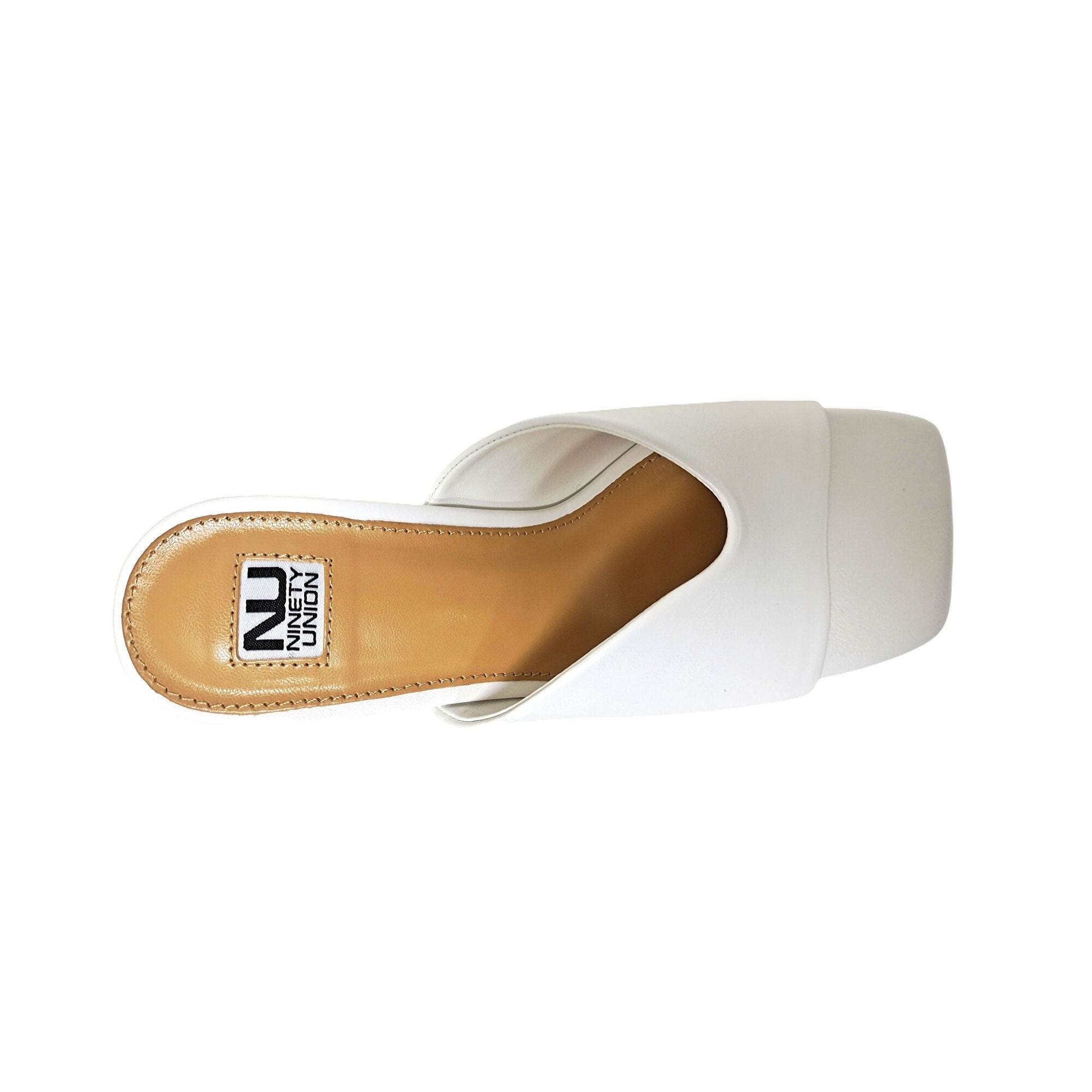  Ninety Union Gypsy Open Toe Metal Heel Slide - White - Bonton