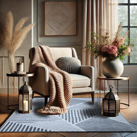 Bibb Home Washable Flannel Printed Accent Rug With Latex Back 1-2-Pack 20x30