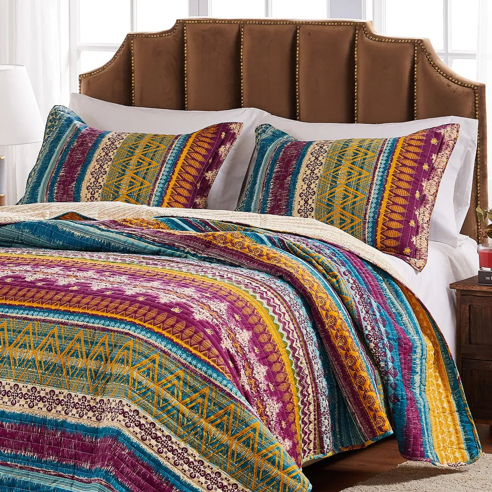  Greenland Home Fashions Southwest Western Boho Quilt Set - Siesta - Bonton