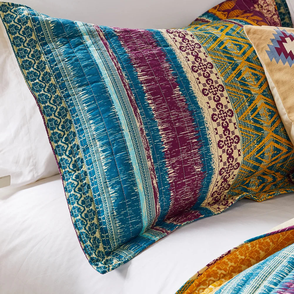  Greenland Home Fashions Southwest Western Boho Quilt Set - Siesta - Bonton