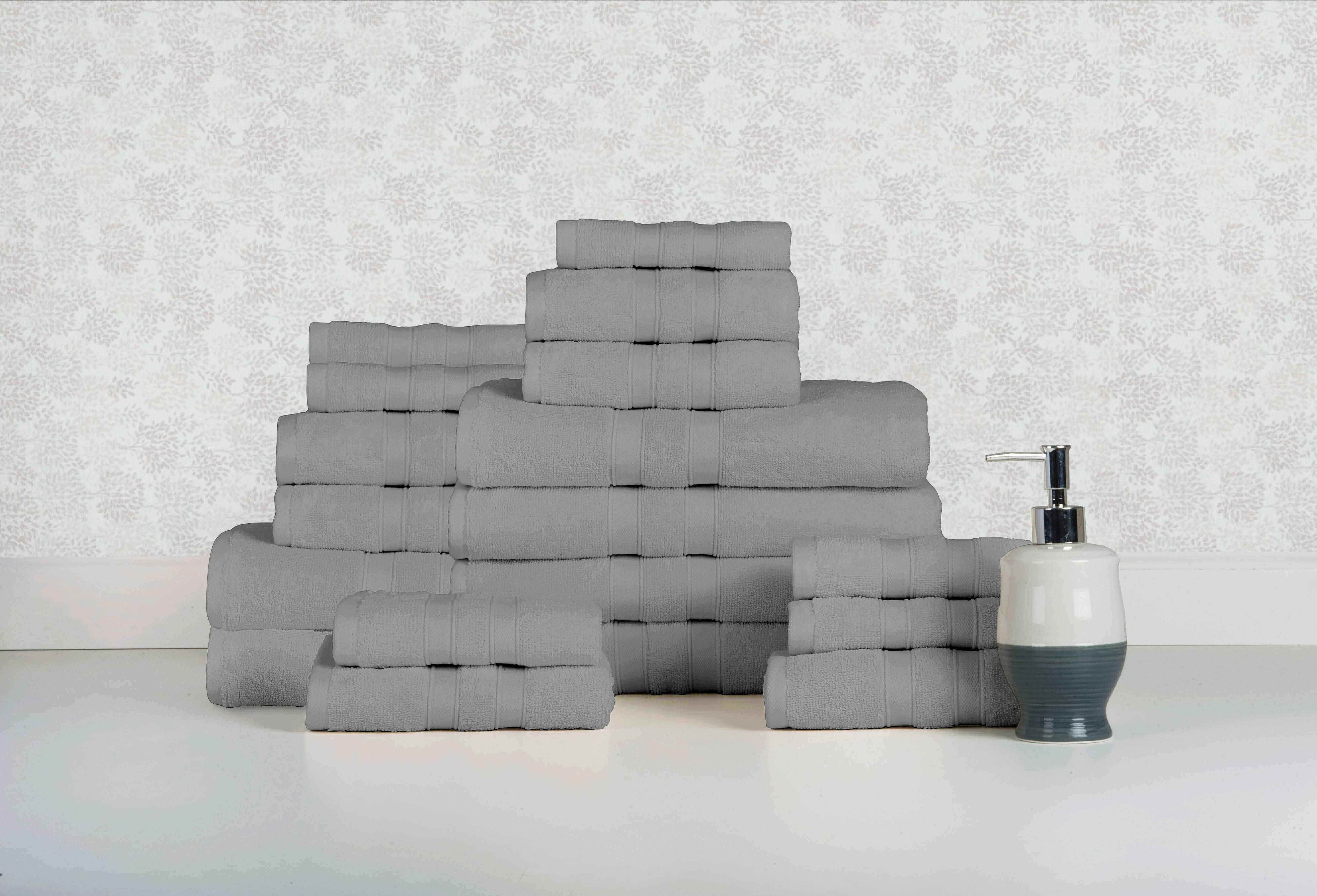  Bibb Home Bibb Home 18 Piece Egyptian Cotton Towel Set - Solid Aqua - Bonton