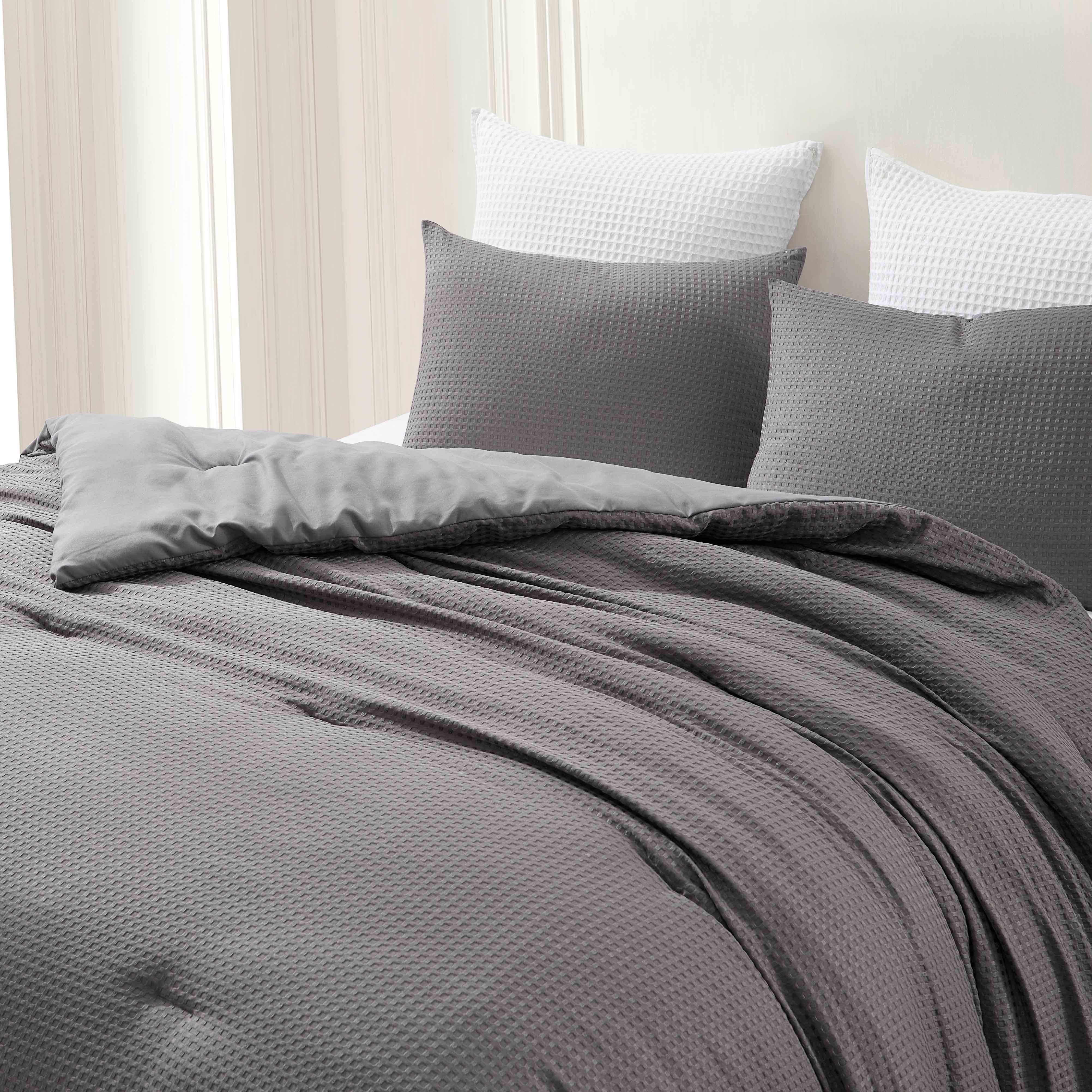  Kathy Ireland Home Kathy Ireland 3-Piece Waffle Down Alternative Comforter Set - Queen - Bonton