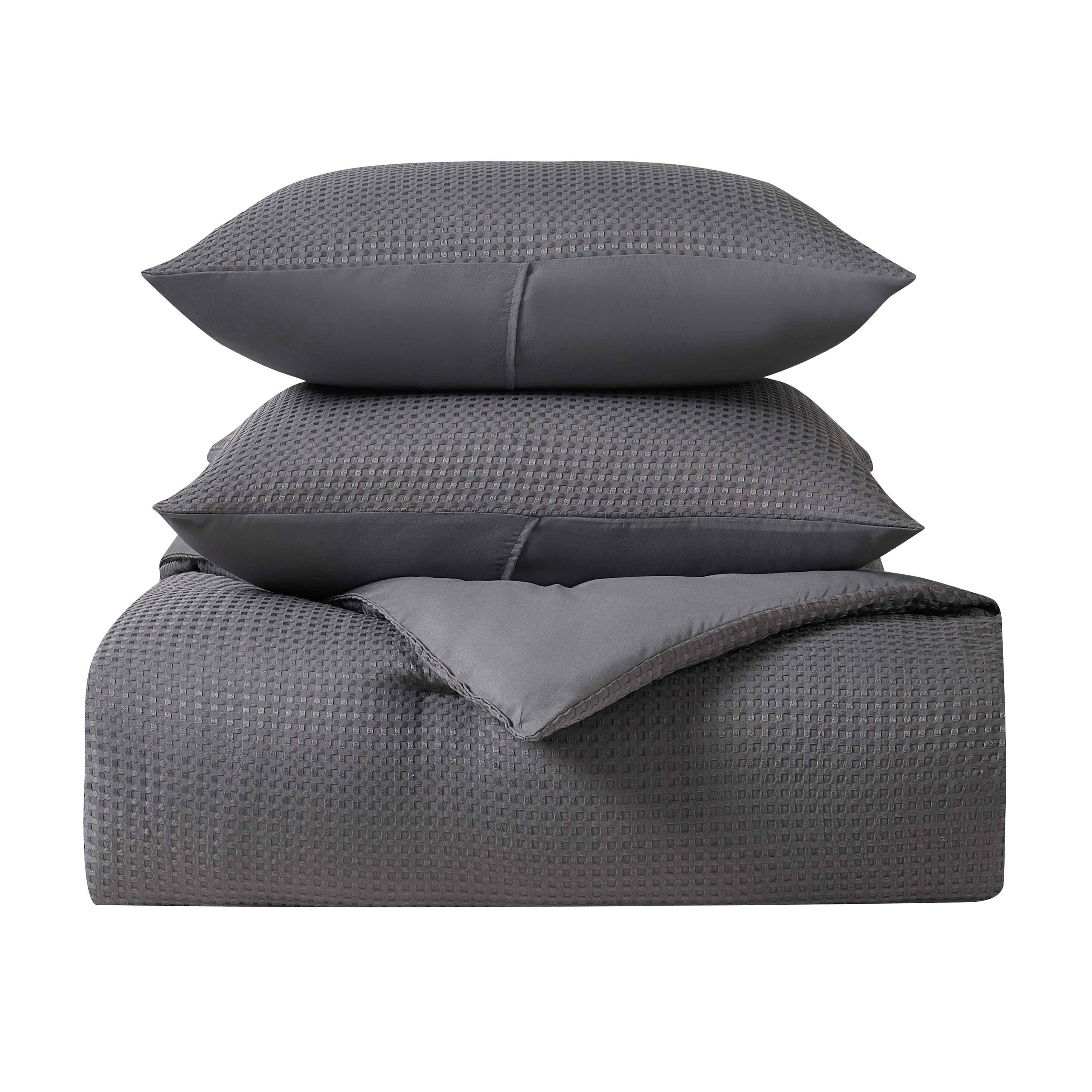  Kathy Ireland Home Kathy Ireland 3-Piece Waffle Down Alternative Comforter Set - Queen - Bonton