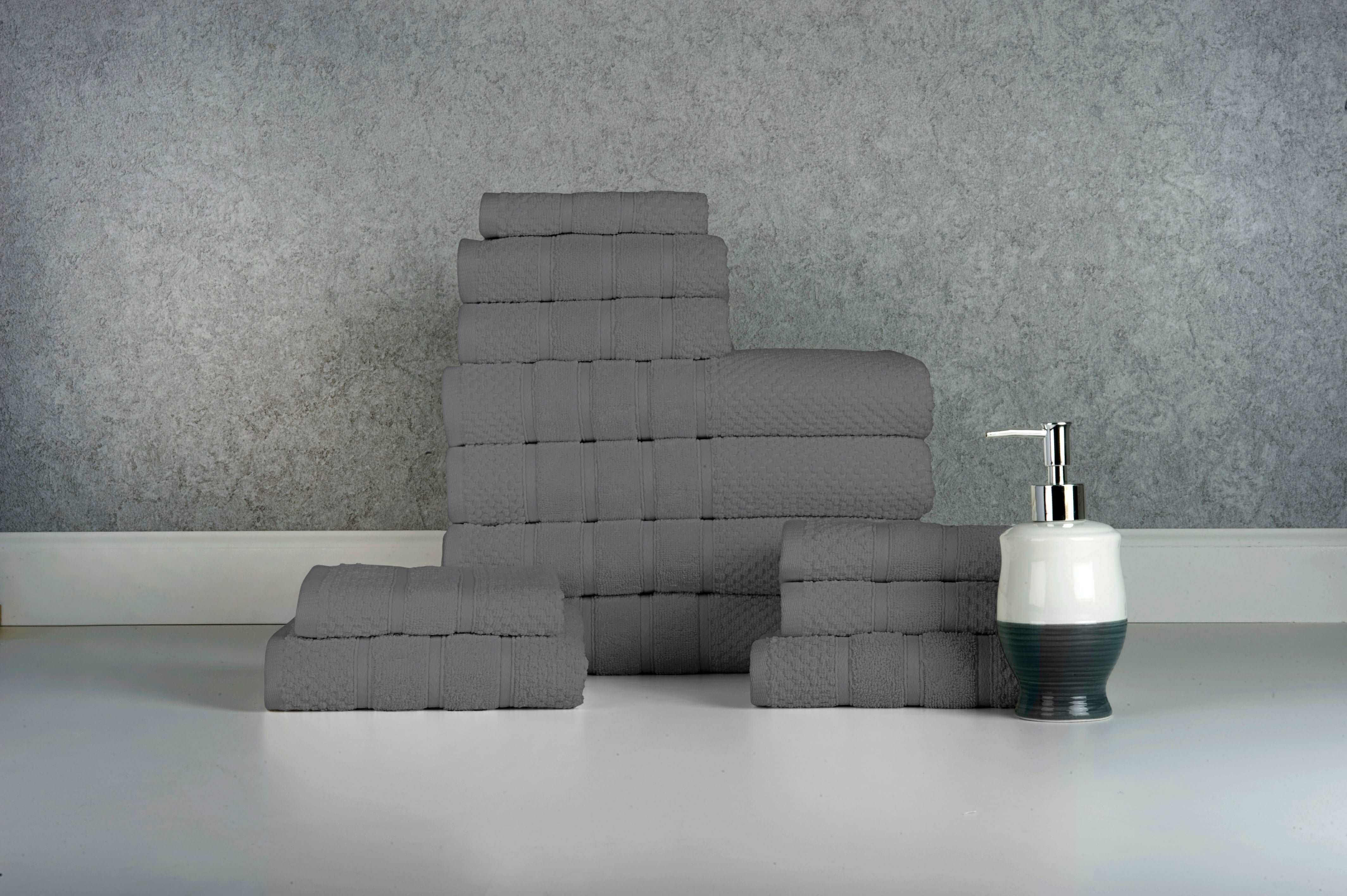  Bibb Home Bibb Home 12 Piece Egyptian Cotton Towel Set. - Popcorn White - Bonton