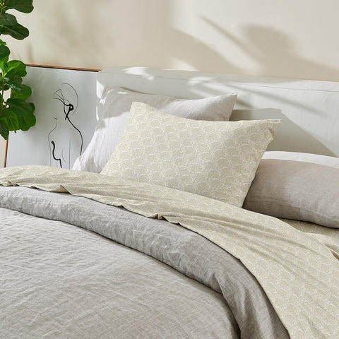 Patina Vie Maison Leiea Pre Washed Microfiber Printed Sheet Set