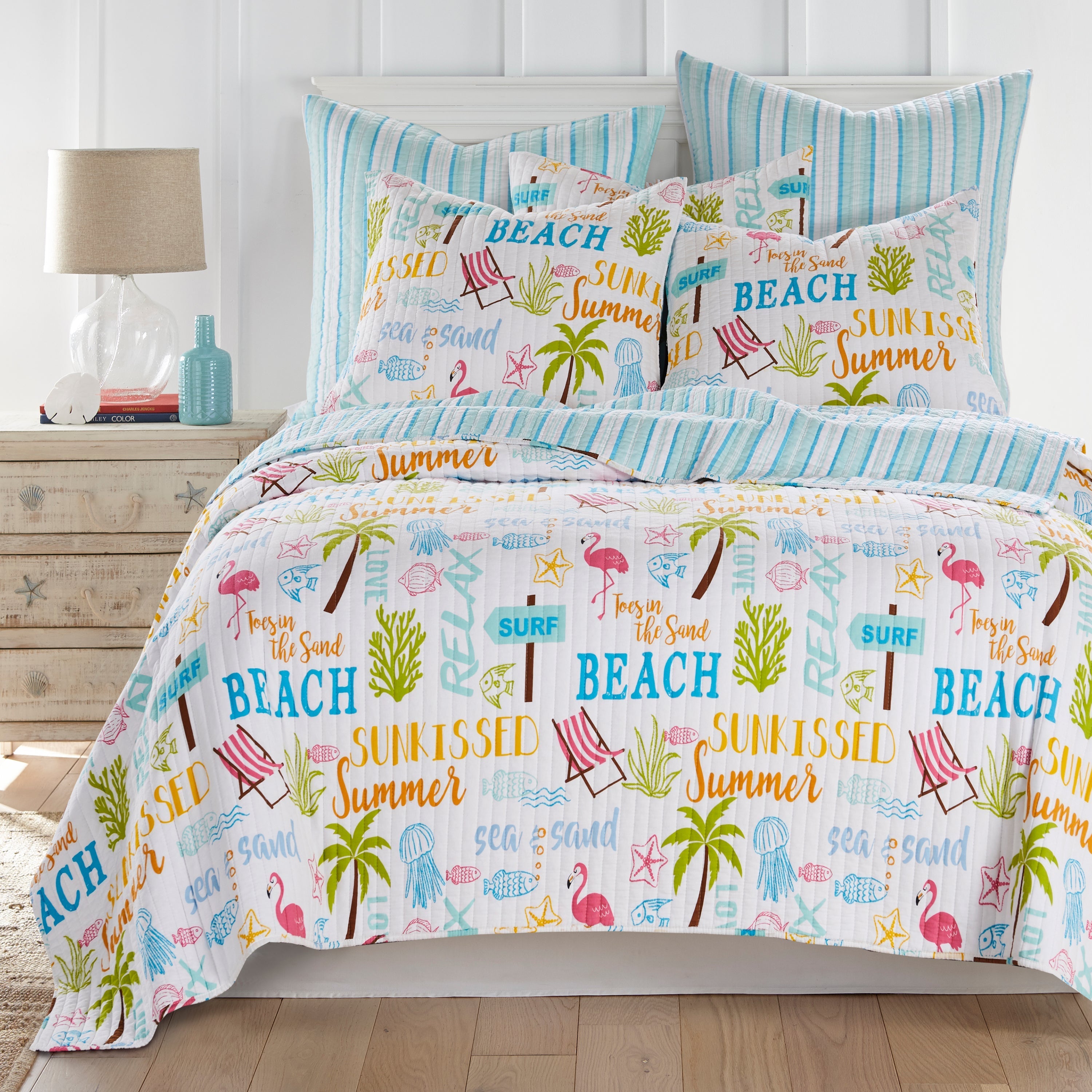  Birch Hill By Levtex Beach Days Reversible Quilt Set - Multi - Bonton