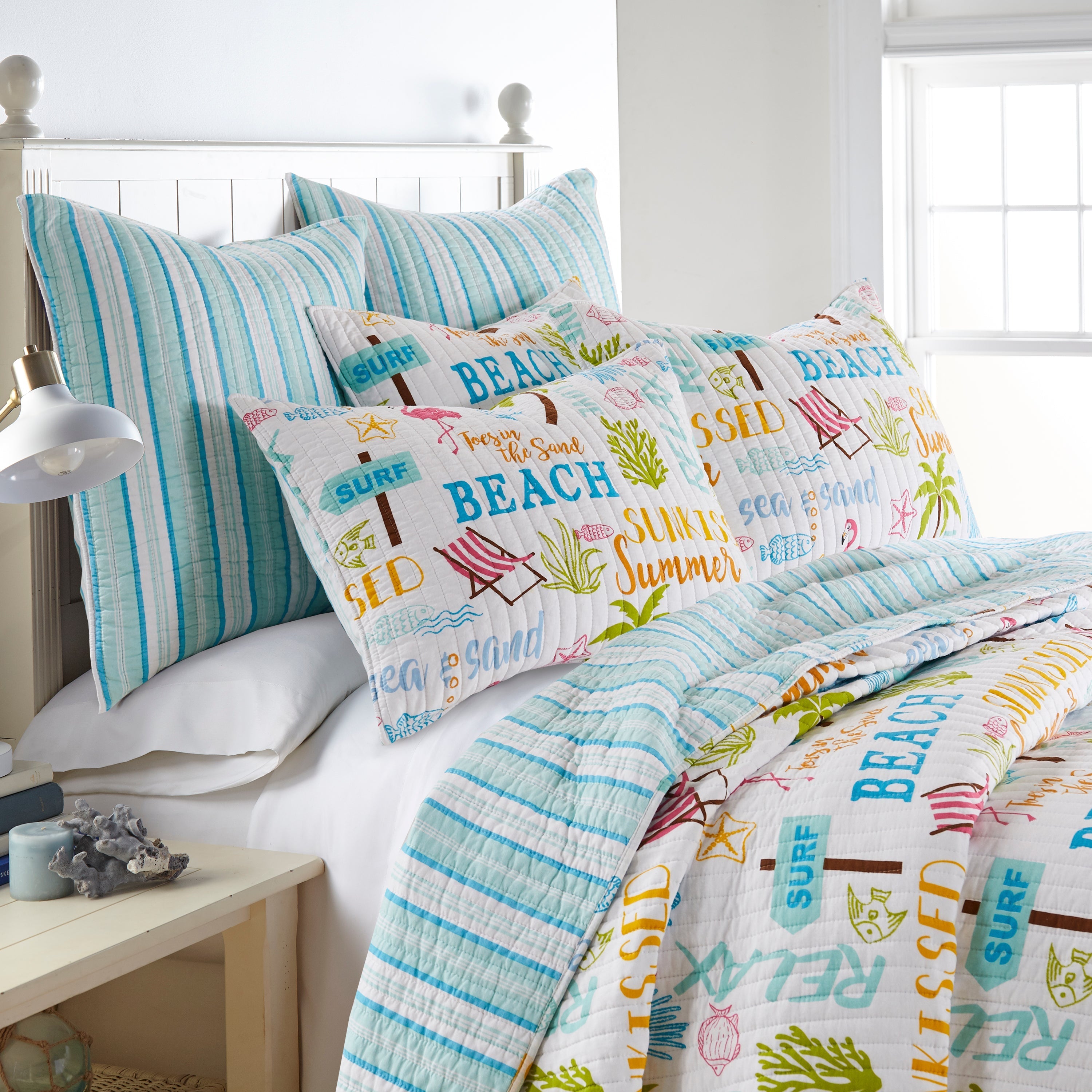  Birch Hill By Levtex Beach Days Reversible Quilt Set - Multi - Bonton