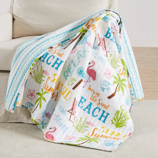 Beach Days Reversible Quilted Throw