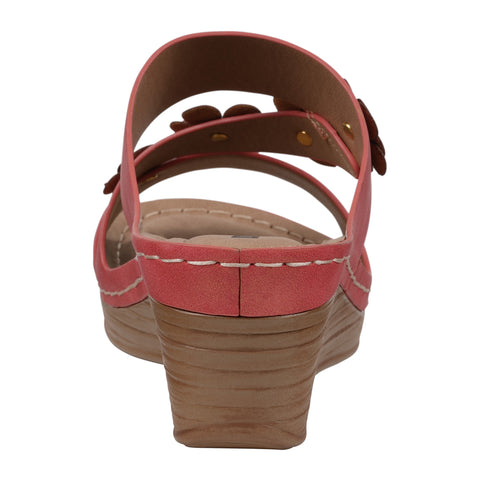 Women's Halia Red Floral Wedge Sandals
