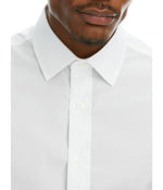 Haggar Smart Wash Slim Fit Button Down Dress Shirt White Solid