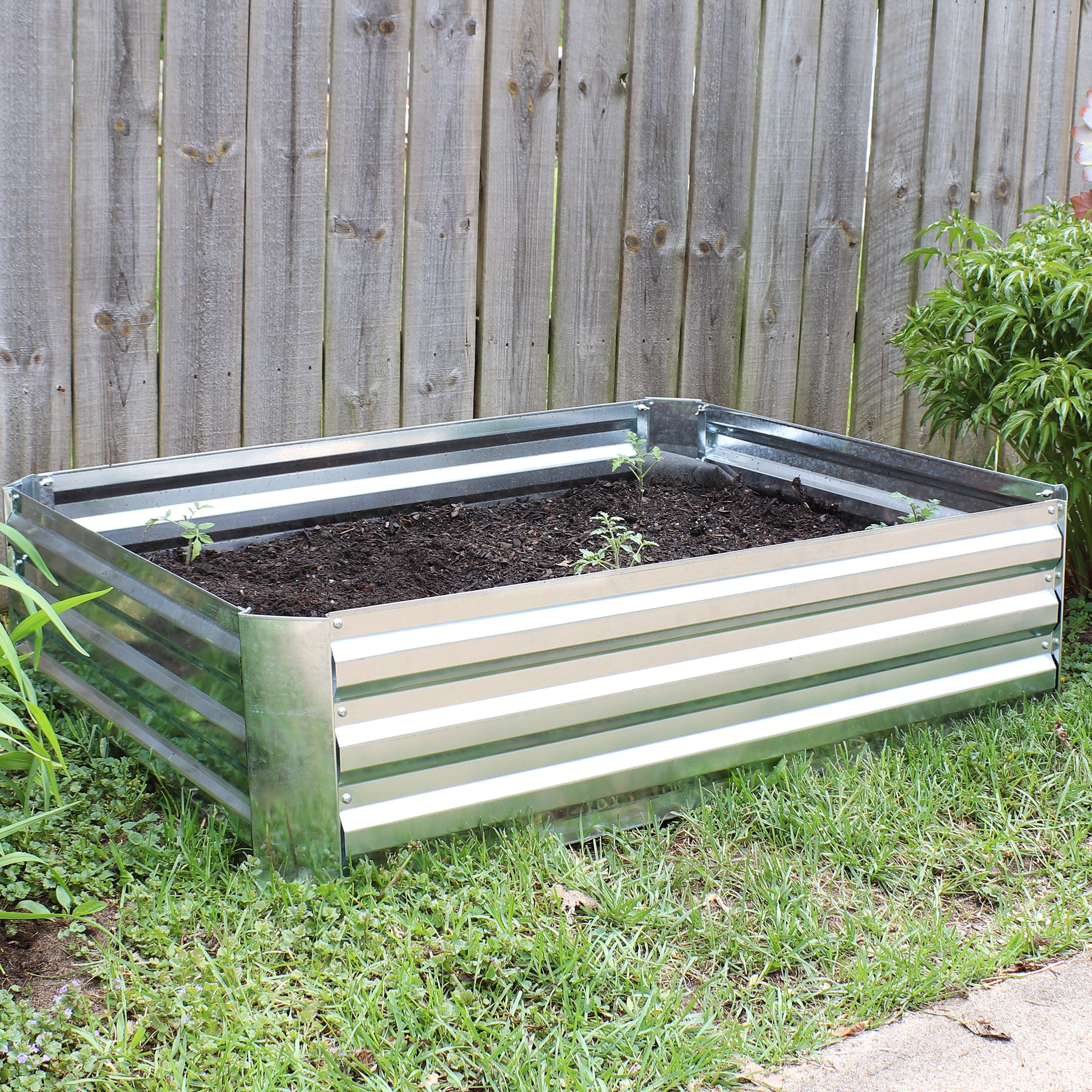  Sunnydaze Decor Raised Galvanized Steel Rectangle Garden Bed 47