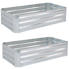 Hot Dip Galvanized Steel Raised Garden Bed - 48" L x 11.75" H Pack of 2