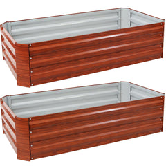 Hot Dip Galvanized Steel Raised Garden Bed - 48" L x 11.75" H Pack of 2