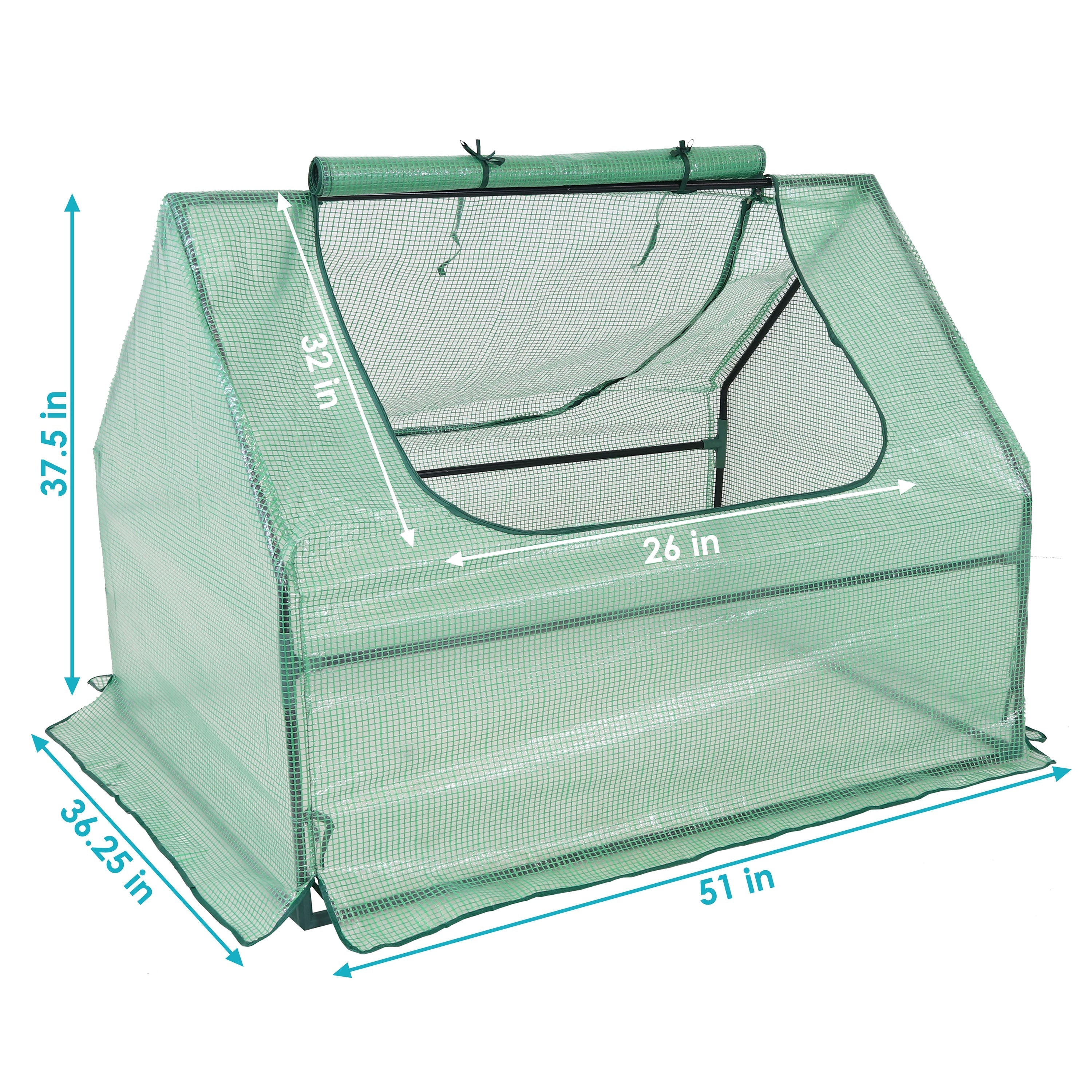  Sunnydaze Decor Mini Greenhouse with 2 Zippered Side Doors 2 - Green - Bonton