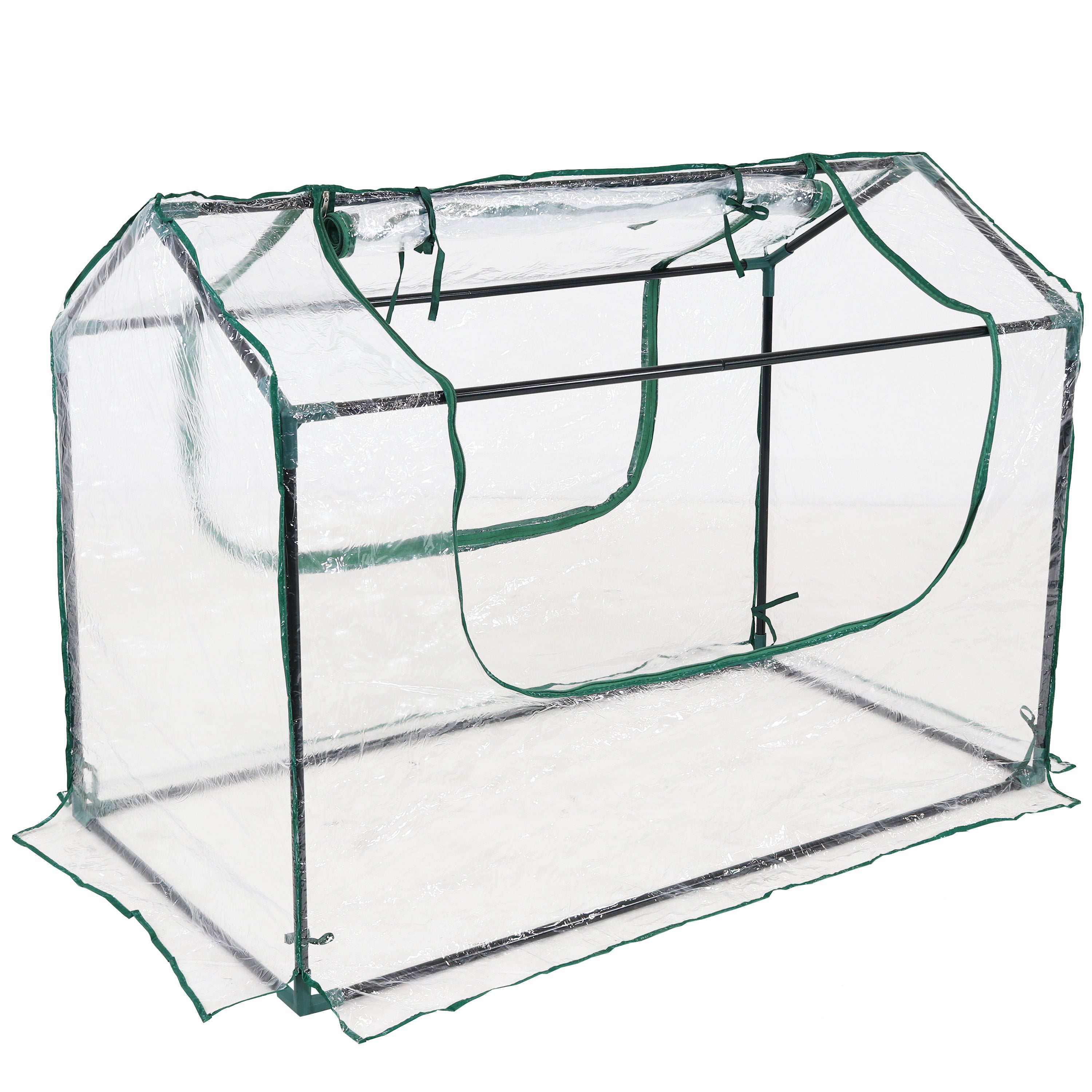  Sunnydaze Decor Mini Greenhouse with 2 Zippered Side Doors - Green - Bonton