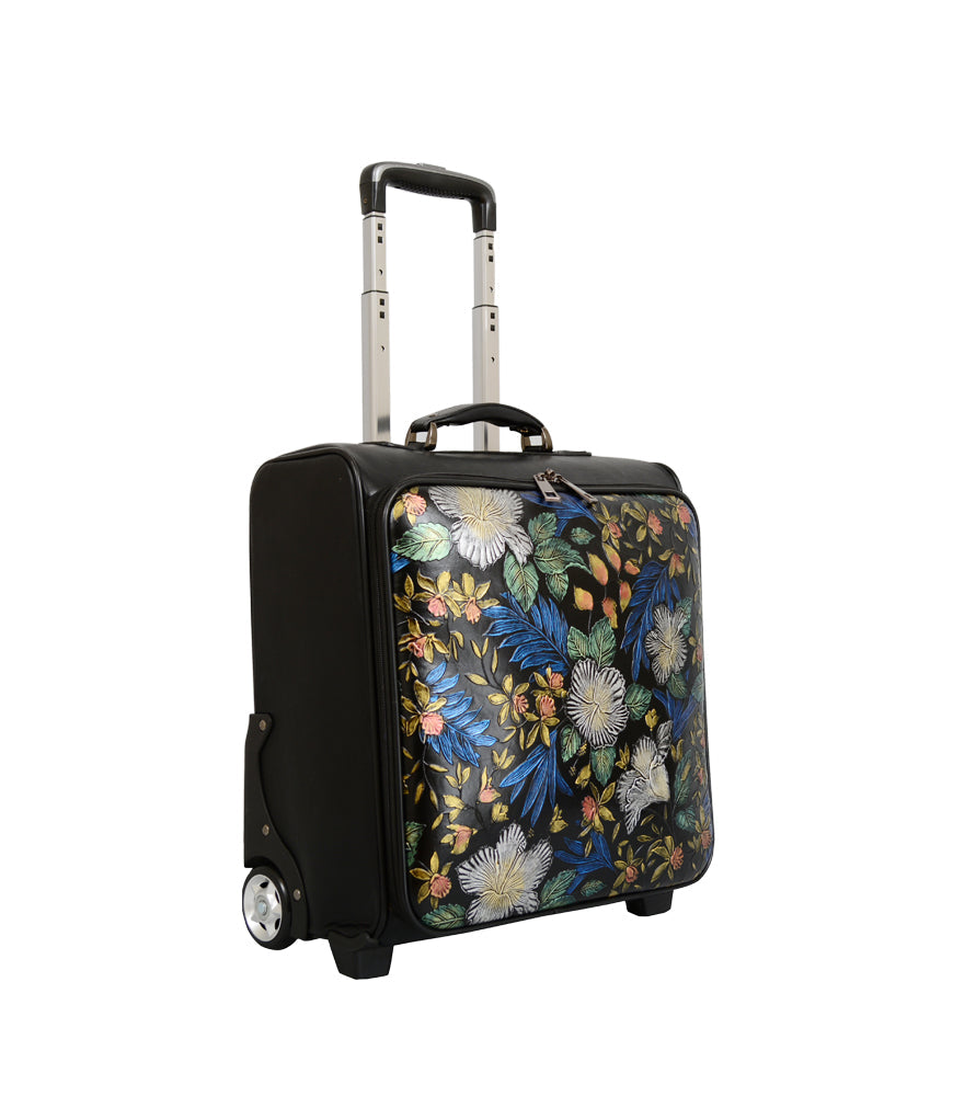  Mellow World Gardenia Floral Suitcase - Black - Bonton